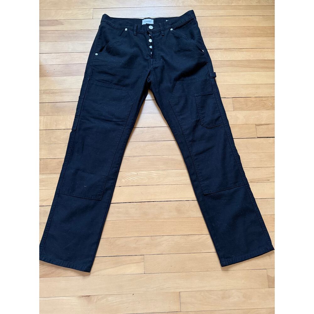 Frame Le Slouch Double Knee Utility Jeans Washed Noir Black Size 27 EUC - Picture 2 of 6